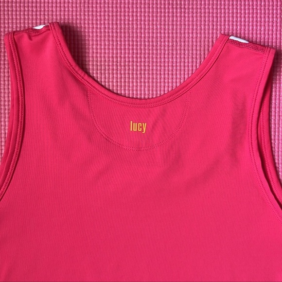 Lucy (2) Pink Athletic Tech Tank & Blue Racerback Double Layer Tank Top | Si… - Picture 7 of 12